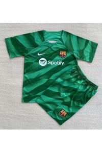 Barcelona Keeper Babyklær Hjemme Fotballdrakt til barn 2022-23 Korte ermer (+ Korte bukser)
